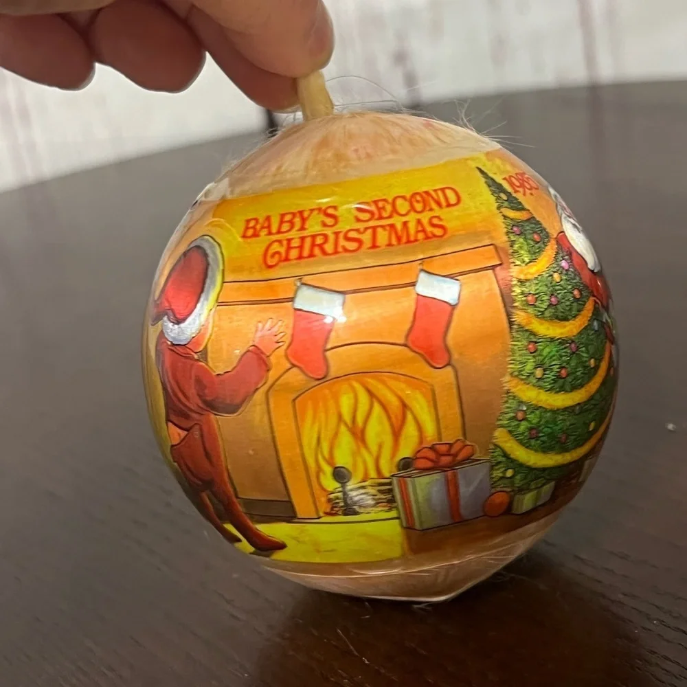 Vintage Christmas Baby's Second Christmas 1985 Ornament - Multicolor